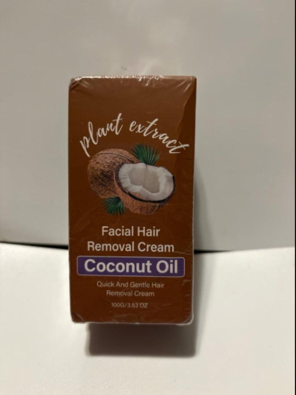 plant extract facial hair removal cream formulated with coconut oil